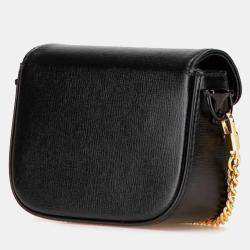 مملوكة مسبقًا حقيبة غوتشي ساتشيل ويب 1955 جلد أسود صغيرة بحلية معدنية