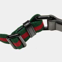 مملوكة مسبقًا حقيبة غوتشي ساتشيل ويب 1955 جلد أسود صغيرة بحلية معدنية