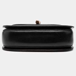 Pre Owned Gucci Black Calfskin Bamboo Night