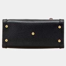 Pre Owned حقيبة ساتشل غوتشي ديانا جلد عجل أسود بامبو صغيرة