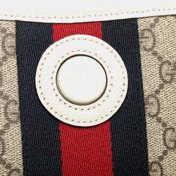 Pre Owned حقيبة حزام غوتشي أوفيديا GG سوبريم بنية/بيضاء