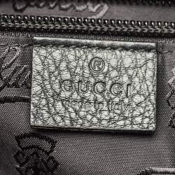 Pre Owned حقيبة غوتشي مسنجر غوتشيسيما جلد مع غطاء أسود