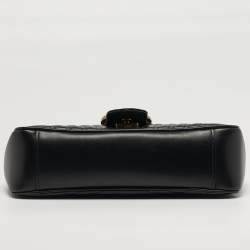 مملوكة مسبقًا Gucci GG Marmont Small Black Matelasse Leather Shoulder Bag