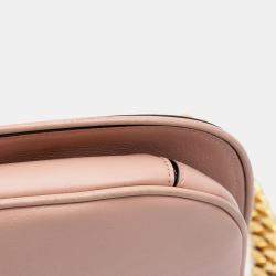 Pre Owned حقيبة غوتشي ساتشل سلسلة جلد عجل وردية