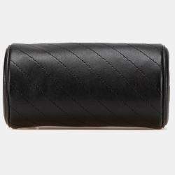 مملوكة مسبقًا حقيبة كتف غوتشي جلد أسود صغيرة بلوند ي برميل