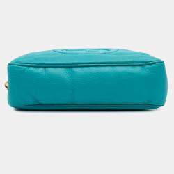 مملوكة مسبقًا حقيبة غوتشي كتف سلسلة جلد أزرق سحاب سوهو