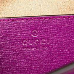 Pre Owned Gucci Purple Mini Leather Horsebit 1955 Web Crossbody