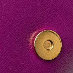 Pre Owned Gucci Purple Mini Leather Horsebit 1955 Web Crossbody