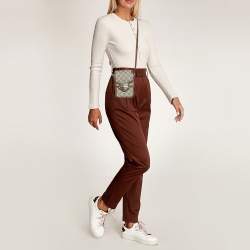 مملوكة مسبقًا Gucci Horsebit 1955 Brown/Beige GG Supreme Canvas Crossbody Bag