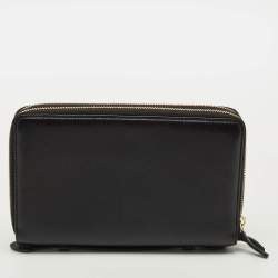 Pre Owned Gucci Soho Organizer Black Leather Double Zip Around Wallet