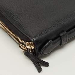 Pre Owned Gucci Soho Organizer Black Leather Double Zip Around Wallet