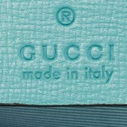 Pre Owned حقيبة كلتش غوتشي سلسلة هورسبيت قش منسوج أزرق 1955