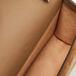 Pre Owned Gucci Dionysus Super Mini Beige/Brown GG Supreme Canvas and Suede Shoulder Bag