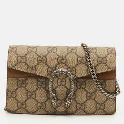 مملوكة مسبقًا Gucci Dionysus Super Mini Beige/Brown GG Supreme Canvas and Suede Shoulder Bag