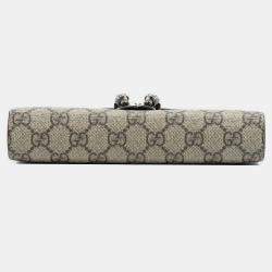 Pre Owned Gucci Brown GG Supreme Dionysus Chain Wallet