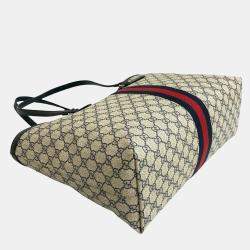 Pre Owned Gucci Brown Medium GG Supreme Ophidia Tote