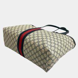 Pre Owned Gucci Brown Medium GG Supreme Ophidia Tote