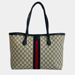 Pre Owned Gucci Brown Medium GG Supreme Ophidia Tote