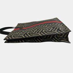 Pre Owned Gucci Brown GG Supreme Caleido Web Vertical Tote