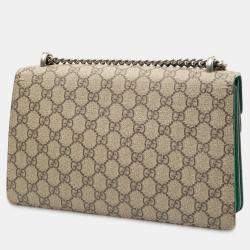 Pre Owned Gucci Brown Medium GG Supreme Embroidered Willow Hill and Butterfly Dionysus Shoulder Bag