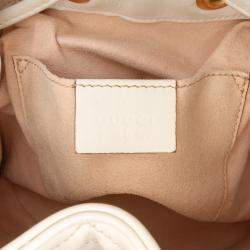 Pre Owned Gucci White GG Marmont Matelasse Leather Bucket Bag