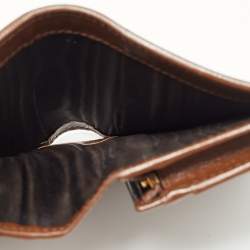 Pre Owned Gucci Horsebit 1955 Brown/Beige GG Supreme Canvas and Leather Flap Card Case