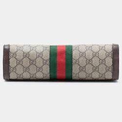 Pre Owned حقيبة كروس غوتشي سلسلة أوفيديا ويب جي جي بني صغير