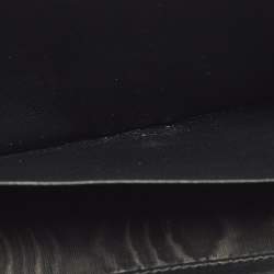 Pre Owned Gucci Wave Black GG Canvas and Leather Continental Wallet