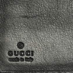 Pre Owned Gucci Wave Black GG Canvas and Leather Continental Wallet