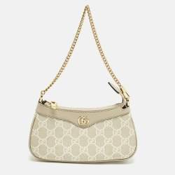 مملوكة مسبقًا Gucci Ophidia Mini Beige GG Supremes Canvas and Leather Bag