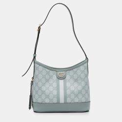 Pre Owned Gucci Blue Small GG Supreme Ophidia Shoulder Bag