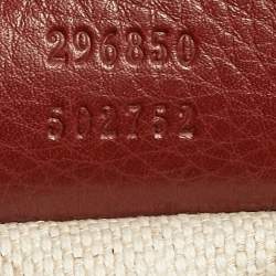 مملوكة مسبقًا حقيبة يد توتس غوتشي ويب دراساج متوسطة داكنة أحمر / بيج كانفاس GG وجلد