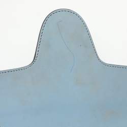 Pre Owned Gucci Emily Medium Light Blue Microguccissima Leather Shoulder Bag