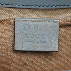 Pre Owned Gucci Emily Medium Light Blue Microguccissima Leather Shoulder Bag
