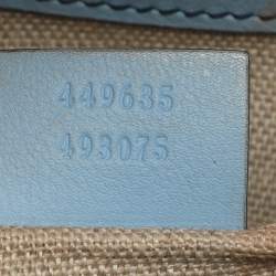 Pre Owned Gucci Emily Medium Light Blue Microguccissima Leather Shoulder Bag