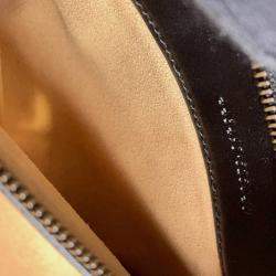 Pre Owned Gucci GG Marmont Chain shoulder Bag Black Leather