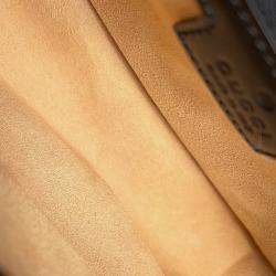 Pre Owned Gucci GG Marmont Chain shoulder Bag Black Leather