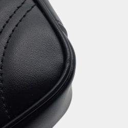 Pre Owned Gucci GG Marmont Chain shoulder Bag Black Leather