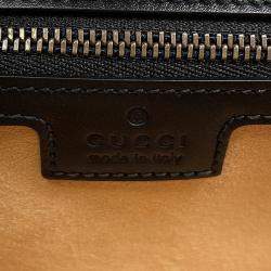 Pre Owned Gucci GG Marmont Chain shoulder Bag Black Leather