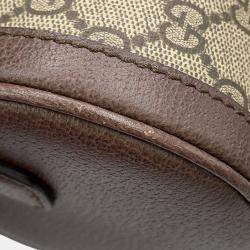 Pre Owned حقيبة كتف غوتشي جي جي سوبريم أوفيديا صغيرة بنية/بيج جلد بي في سي حجم صغير
