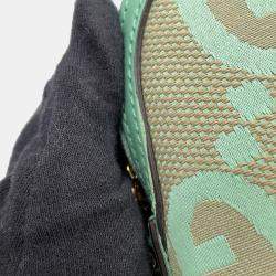 مملوكة مسبقًا حقيبة كتف غوتشي جمبو جي جي أوفيديا أخضر فاتح / بيج جلد كانفاس