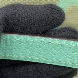 مملوكة مسبقًا حقيبة كتف غوتشي جمبو جي جي أوفيديا أخضر فاتح / بيج جلد كانفاس