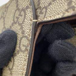 Pre Owned Gucci Horsebit 1955 Gg Supreme Shoulder Bag Beige/Brown Pvc Leather Size Mini