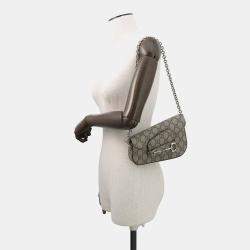 Pre Owned Gucci Horsebit 1955 Gg Supreme Shoulder Bag Beige/Brown Pvc Leather Size Mini