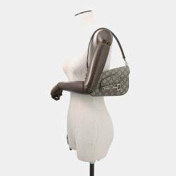 Pre Owned Gucci Horsebit 1955 Gg Supreme Shoulder Bag Beige/Brown Pvc Leather Size Mini
