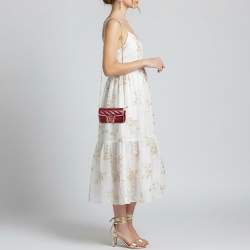 Pre Owned حقيبة كتف غوتشي سوبر ميني تورشون جي جي مارمونت جلد مبطن قطري أحمر/وردي