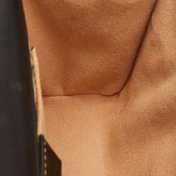 Pre Owned Gucci Padlock Small Black/Beige GG Supreme Canvas and Leather Shoulder Bag