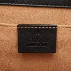 Pre Owned Gucci Padlock Small Black/Beige GG Supreme Canvas and Leather Shoulder Bag