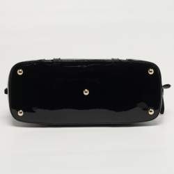 مملوكة مسبقًا Gucci Nice Black Microguccissima Patent Leather Dome Satchel