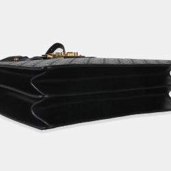 مملوكة مسبقًا Gucci Black Guccissima Leather Medium Padlock Convertible Tote